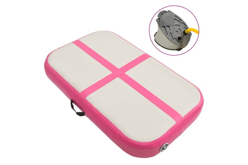 Oppustelig Gymnastikmåtte Med Pumpe 60X100X10 cm Pvc Lyserød - Lyserød - Sport & fritid - Hjemmetræning - Yoga