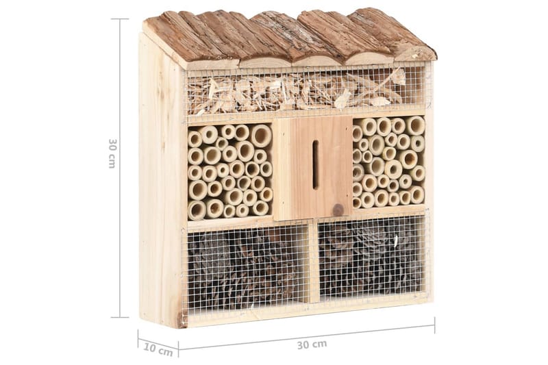 Insekthotel 30x10x30 cm fyrretræ - Brun - Sport & fritid - Til dyrene