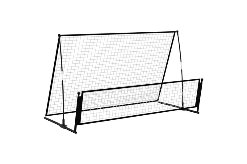 2-i-1 fodbold-rebounder 202x104x120 cm stål - Sort - Havespil