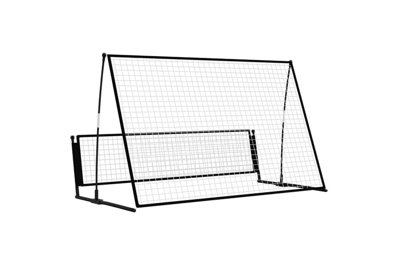 2-i-1 fodbold-rebounder 202x104x120 cm stål - Sort - Havespil