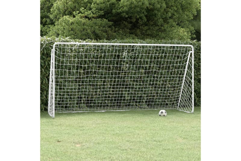 fodboldmål med net 366x122x182 cm stål hvid - Hvid - Havespil