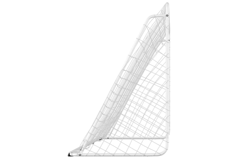 fodboldmål med net 366x122x182 cm stål hvid - Hvid - Havespil