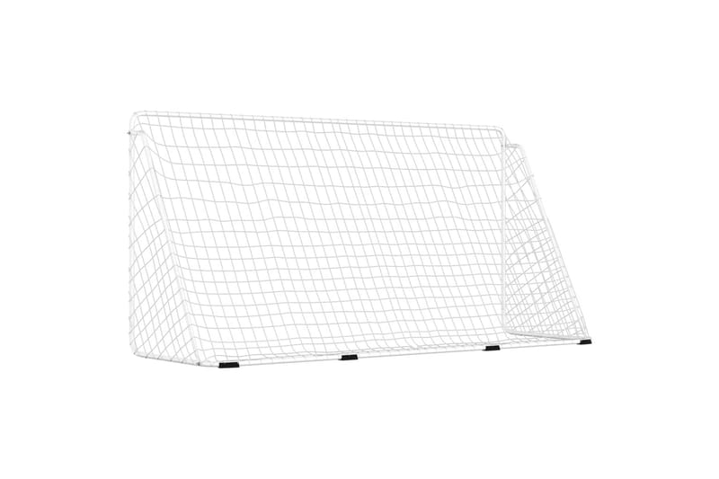 fodboldmål med net 366x122x182 cm stål hvid - Hvid - Havespil