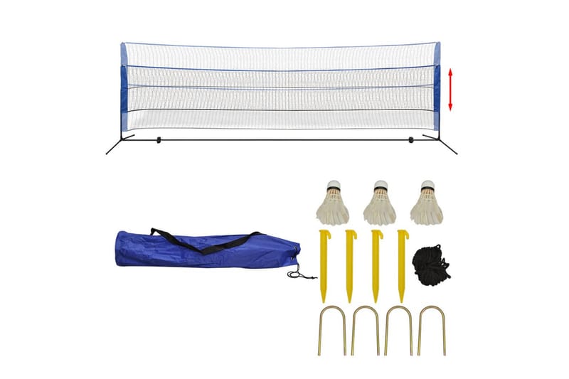 Badmintonnet-Sæt Med Fjerbolde 500 X 155 Cm - Flerfarvet - Havespil