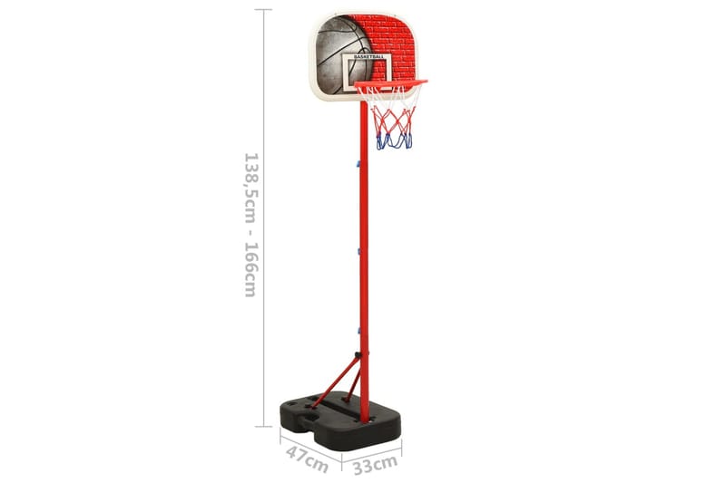 basketballsæt 138,5-166 cm transportabelt og justerbart - Flerfarvet - Sport & fritid - Leg & sport - Havespil