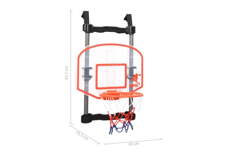 basketballsæt til børn dørophængt justerbart - Flerfarvet - Havespil