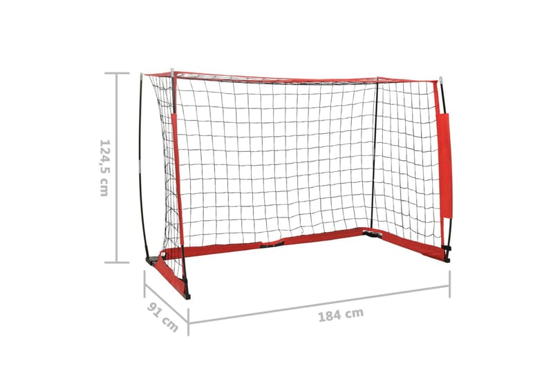 fodboldmål 184x91x124,5 cm stål - Sort - Havespil