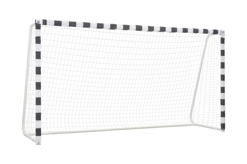 Fodboldmål 300 X 160 X 90 Cm Metal Sort Og Hvid - Hvid - Sport & fritid - Leg & sport - Havespil