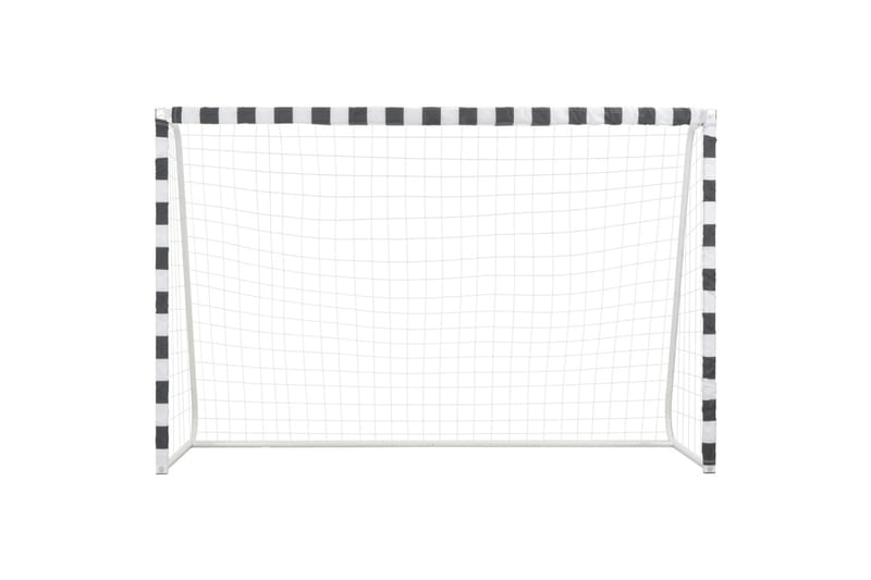 Fodboldmål 300 X 200 X 90 Cm Metal Sort Og Hvid - Hvid - Sport & fritid - Leg & sport - Havespil