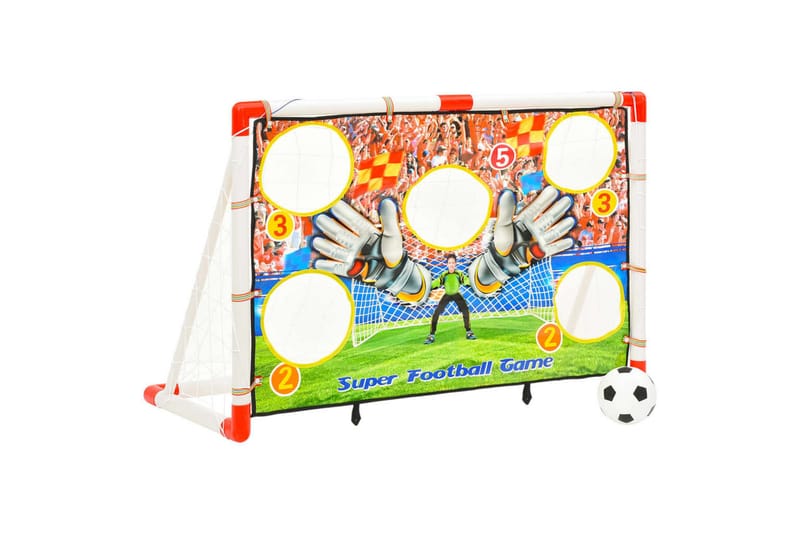 fodboldmål med målvæg til børn 120x51x77,5 cm - Flerfarvet - Havespil