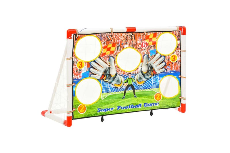 fodboldmål med målvæg til børn 120x51x77,5 cm - Flerfarvet - Havespil