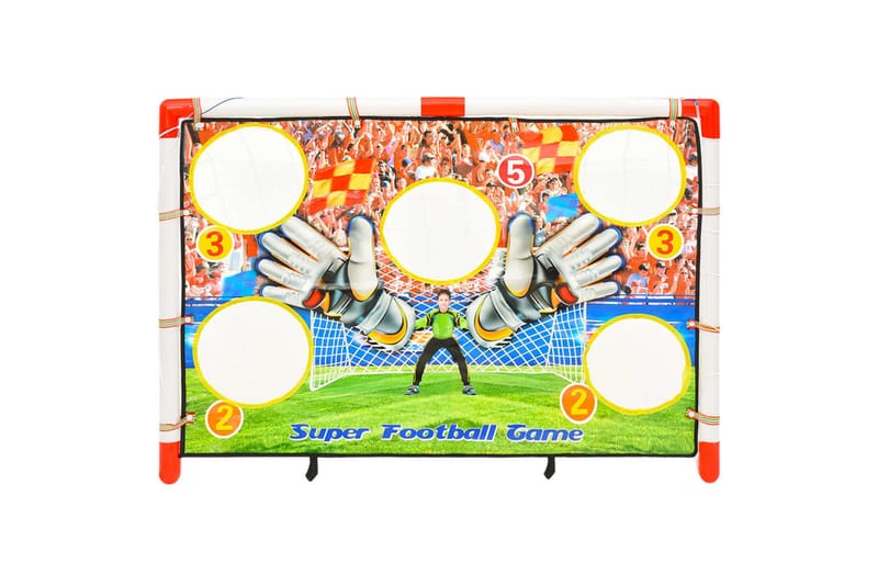 fodboldmål med målvæg til b�ørn 120x51x77,5 cm - Flerfarvet - Sport & fritid - Leg & sport - Havespil