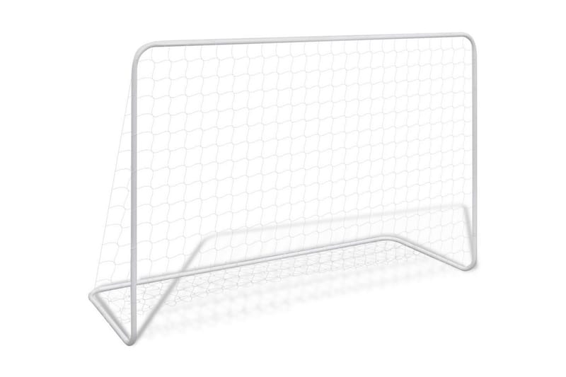 Fodboldmål Med Net 182 X 61 X 122 Cm Stål Hvid - Hvid - Havespil