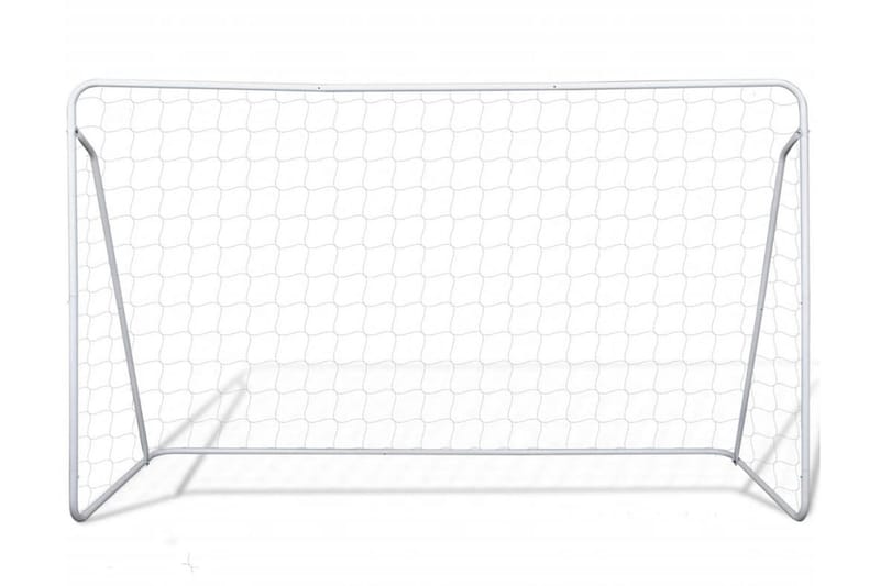 Fodboldmål Med Net I Stål 240 X 90 X 150 Cm Høj Kvalitet - Hvid - Sport & fritid - Leg & sport - Havespil