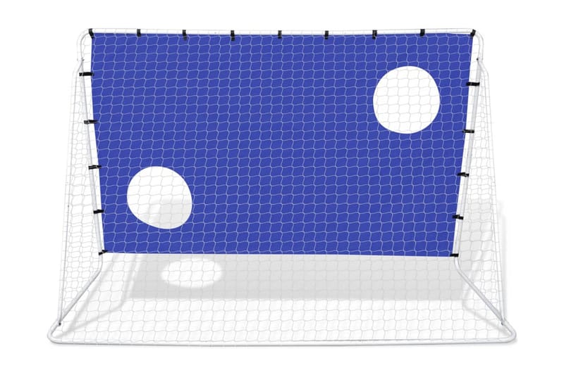 Fodboldmål Med Sigtemål Stål 240 X 92 X 150 Cm Høj Kvalitet - Blå - Havespil