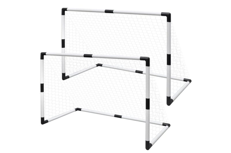 Mini Fodbold Mål Indlæg Net Sæt 2 Stk Til Børn 91,5X48X61Cm - Hvid - Sport & fritid - Leg & sport - Havespil