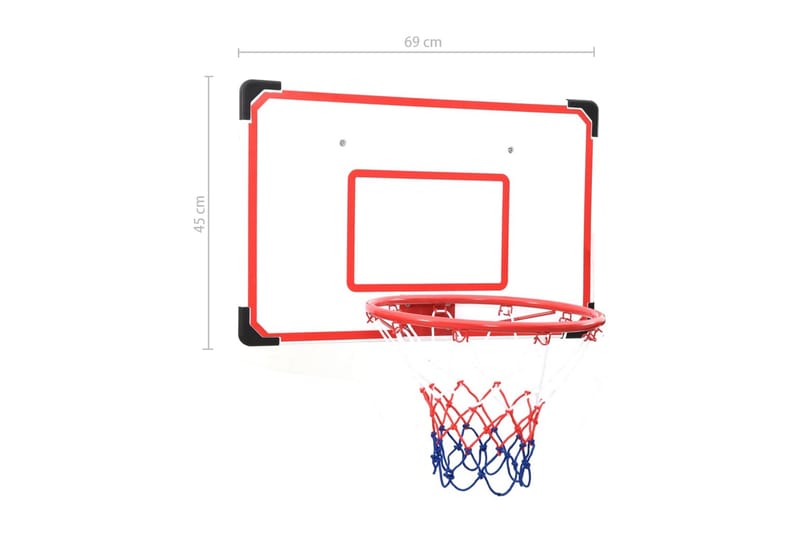 vægmonteret basketballkurv med plade 5 dele - Flerfarvet - Havespil