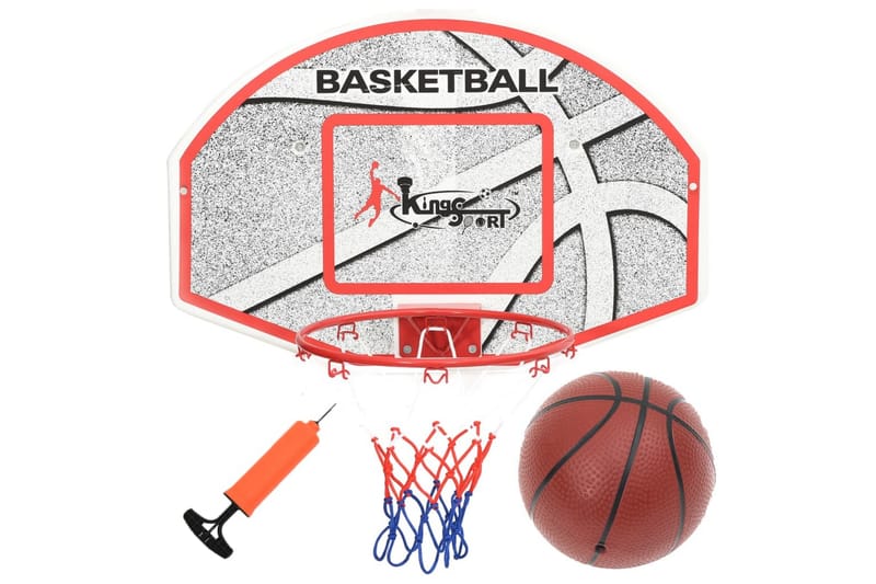 vægmonteret basketballkurv med plade 5 dele 66x44,5 cm - Flerfarvet - Havespil