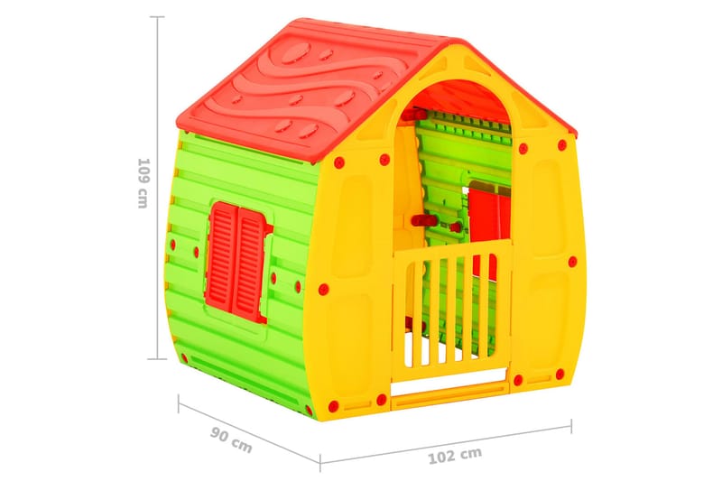 legehus 102x90x109 cm - Flerfarvet - Legehuse