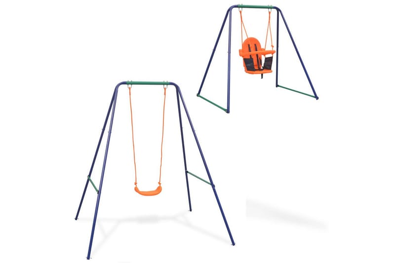 2-I-1 Enkeltgynge Og Småbørnsgynge Orange - Orange - Sport & fritid - Leg & sport - Legeplads & legeredskaber
