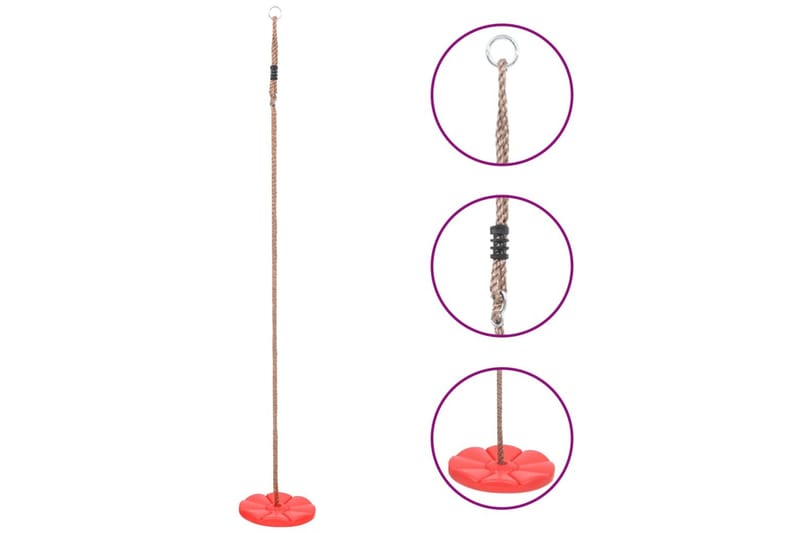 gynge 200 cm rød - Rød - Sport & fritid - Leg & sport - Legeplads & legeredskaber