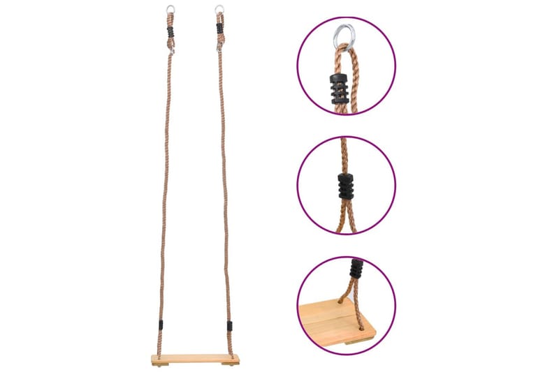 gynge med plade 200 cm massivt fyrretræ - Brun - Sport & fritid - Leg & sport - Legeplads & legeredskaber