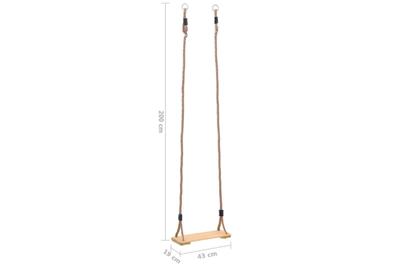 gynge med plade 200 cm massivt fyrretræ - Brun - Sport & fritid - Leg & sport - Legeplads & legeredskaber
