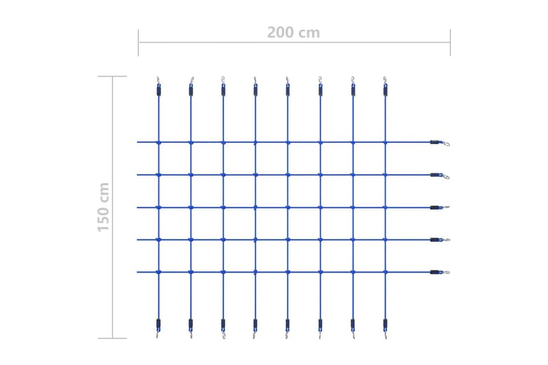 klatrenet 200x150 cm blå - Blå - Sport & fritid - Leg & sport - Legeplads & legeredskaber