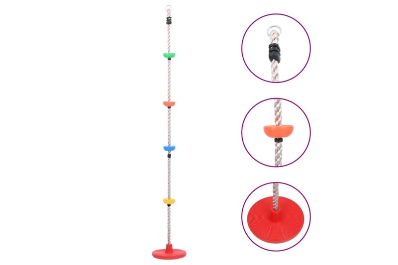 klatrereb med trin og platform 200 cm - Brun - Sport & fritid - Leg & sport - Legeplads & legeredskaber