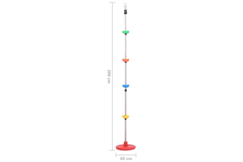 klatrereb med trin og platform 200 cm - Brun - Sport & fritid - Leg & sport - Legeplads & legeredskaber