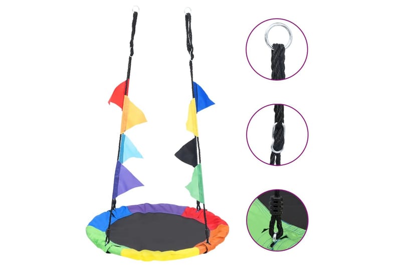regnbuegynge med flag 100 cm - Flerfarvet - Sport & fritid - Leg & sport - Legeplads & legeredskaber