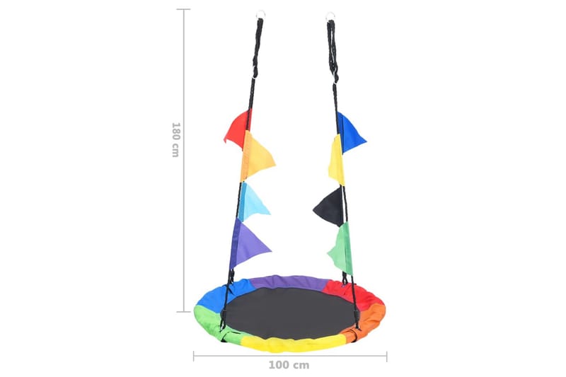 regnbuegynge med flag 100 cm - Flerfarvet - Sport & fritid - Leg & sport - Legeplads & legeredskaber