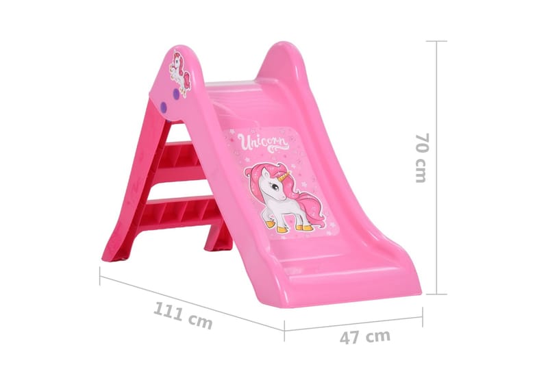 rutsjebane til børn 111 cm foldbar pink - Lyserød - Rutsjebane - Legeplads & legeredskaber