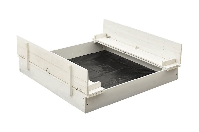 sandkasse 95x90x15 cm fyrretræ hvid - Hvid - Sport & fritid - Leg & sport - Legeplads & legeredskaber