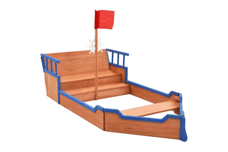 Sandkasse Piratskib 190x94,5x136 cm Fyrretræ - Sport & fritid - Leg & sport - Legeplads & legeredskaber