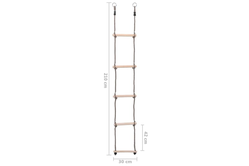 stige med 5 trin 210 cm massiv fyrretræ - Brun - Legeplads & legeredskaber - Klatrestativ & klatrenet