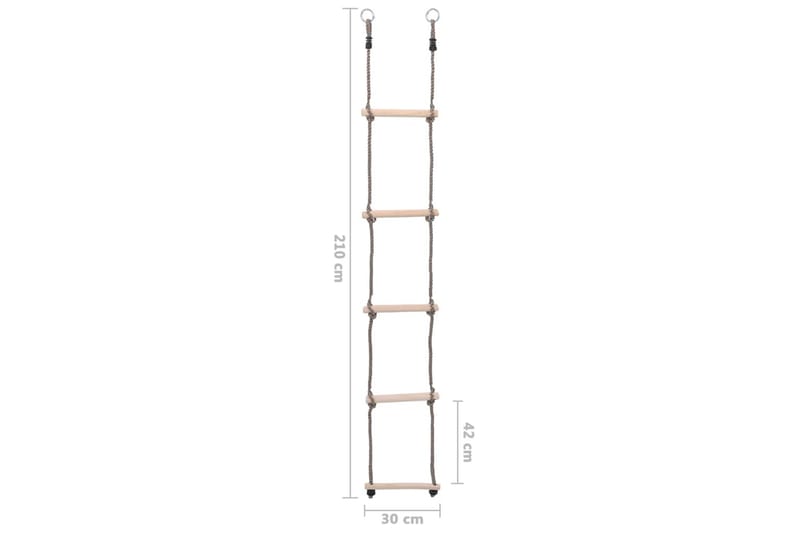 stige med 5 trin 210 cm massiv fyrretræ - Brun - Sport & fritid - Leg & sport - Legeplads & legeredskaber