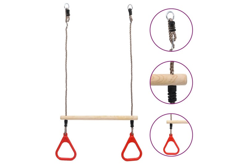 trapezgynge med ringe - Flerfarvet - Sport & fritid - Leg & sport - Legeplads & legeredskaber