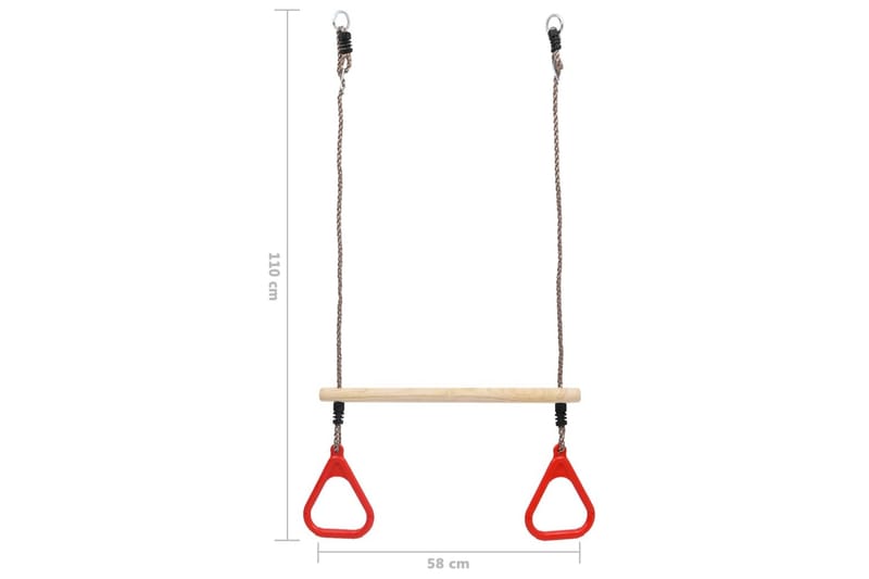 trapezgynge med ringe - Flerfarvet - Sport & fritid - Leg & sport - Legeplads & legeredskaber