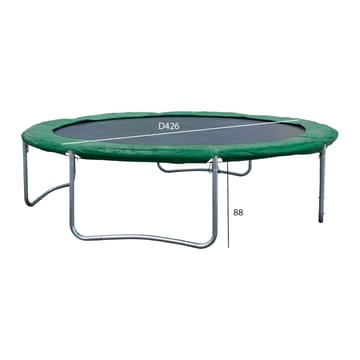 Trampolin HOME4YOU med grøn måtte 426 cm - grøn kantpude, sort måtte - Sport & fritid - Leg & sport - Legeredskaber & udendørsleg