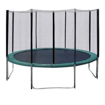 Trampolin HOME4YOU med grøn måtte 426 cm - grøn kantpude, sort måtte - Sport & fritid - Leg & sport - Legeredskaber & udendørsleg