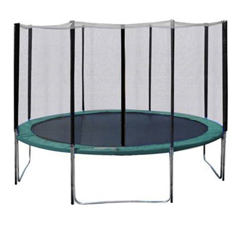 Trampolin HOME4YOU med grøn måtte 426 cm - grøn kantpude, sort måtte - Sport & fritid - Leg & sport - Legeredskaber & udendørsleg