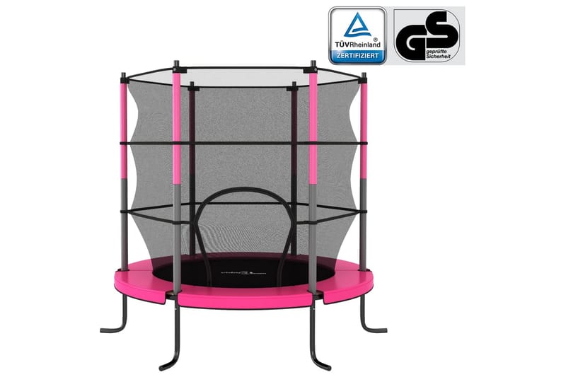 trampolin med sikkerhedsnet 140x160 cm rund pink - Sport & fritid - Leg & sport - Legeredskaber & udendørsleg