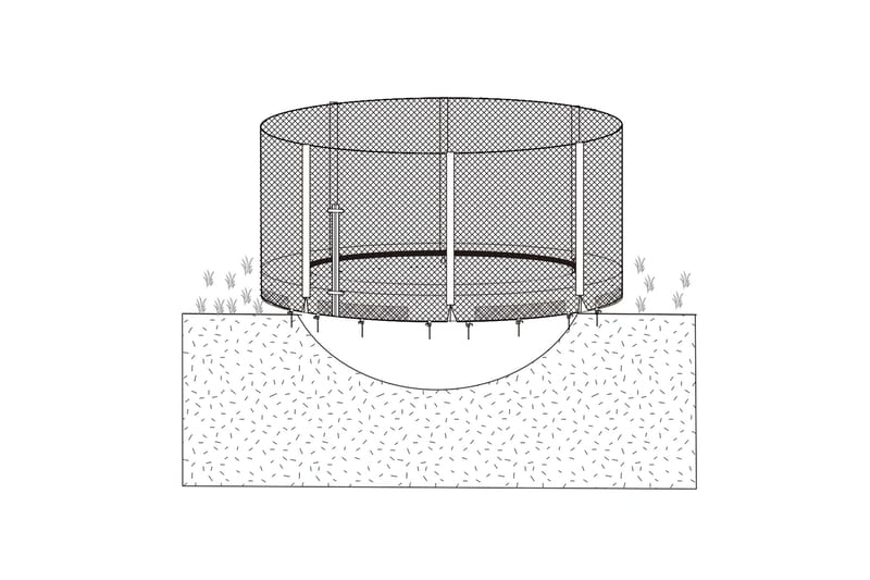 nedgravet trampolin med mesh 305 cm - Sport & fritid - Leg & sport - Legeredskaber & udendørsleg