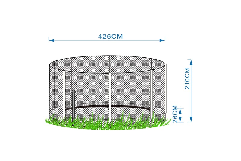 nedgravet trampolin med mesh 426 cm - Trampoliner