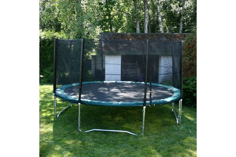 Trampolin med net D426cm grøn - Sport & fritid - Leg & sport - Legeredskaber & udendørsleg - Trampoliner
