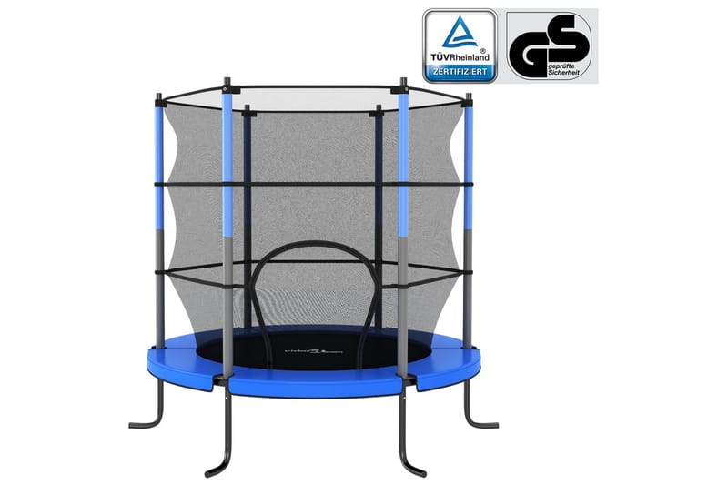 trampolin med sikkerhedsnet 140x160 cm rund blå - Sport & fritid - Leg & sport - Legeredskaber & udendørsleg