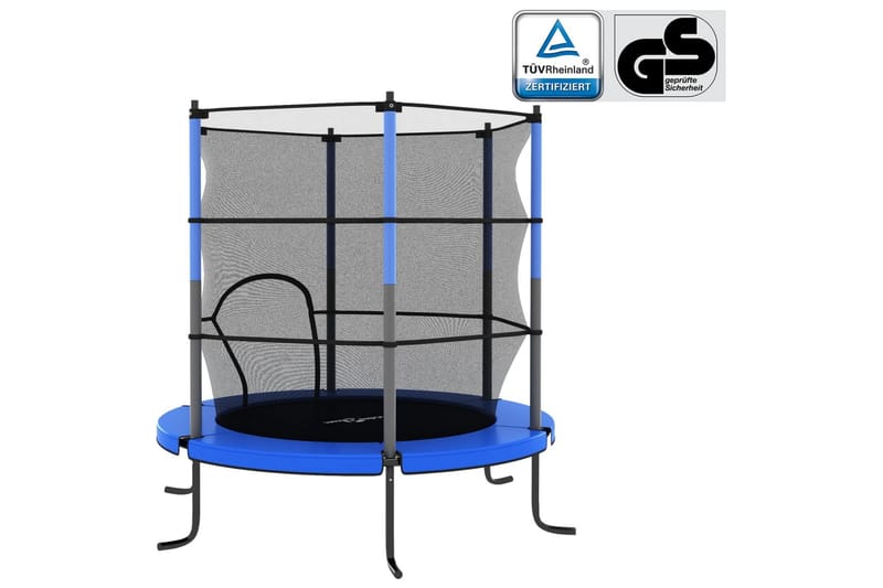 trampolin med sikkerhedsnet 140x160 cm rund blå - Sport & fritid - Leg & sport - Legeredskaber & udendørsleg