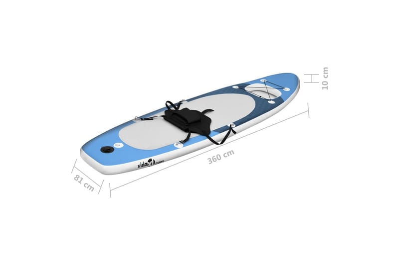 oppusteligt paddleboardsæt 360x81x10 cm havblå - Blå - Vandsport & vandleg
