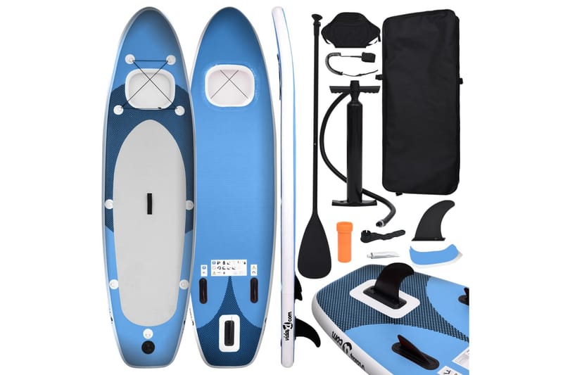 oppusteligt paddleboardsæt 300x76x10 cm havblå - Blå - Vandsport & vandleg